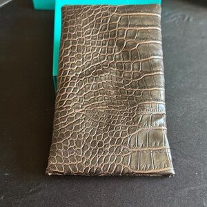 Brown Croc-Embossed Leather Sunglasses or eye classes case